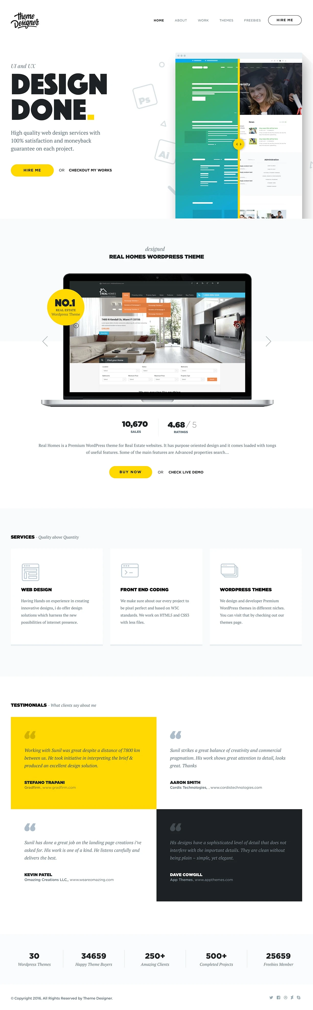 Theme Designer Landing Page Example: Having hands on experience in creating innovative designs, ThemeDesigner offer website designs, wordpress themes, landing page design and homepage design.