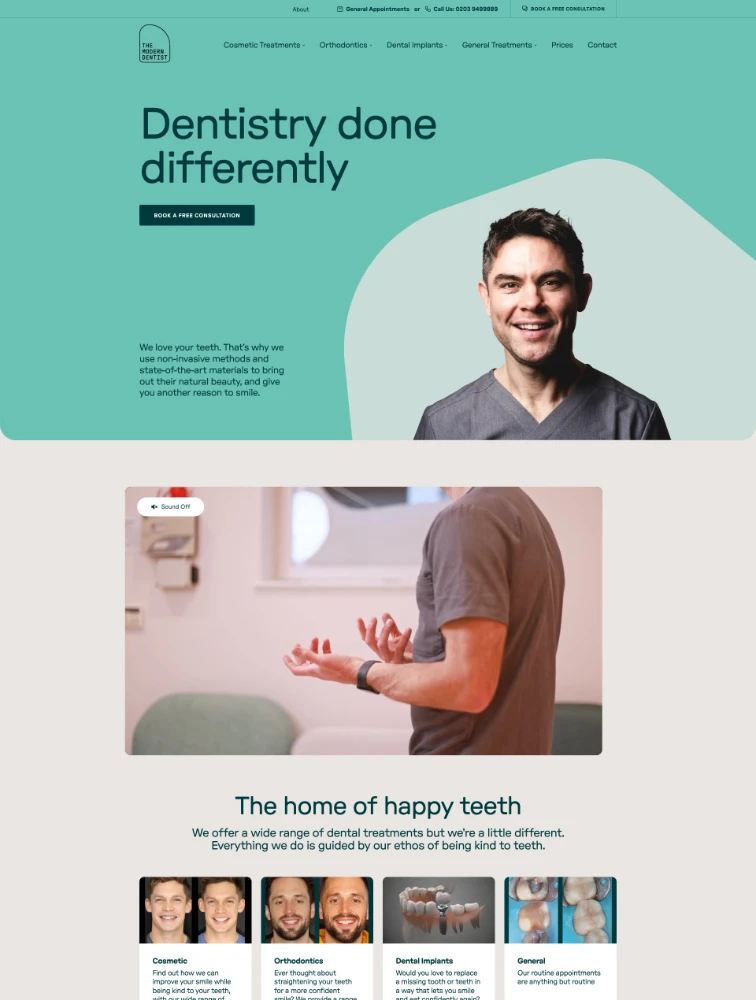 The Modern Dentist Landing Page Example