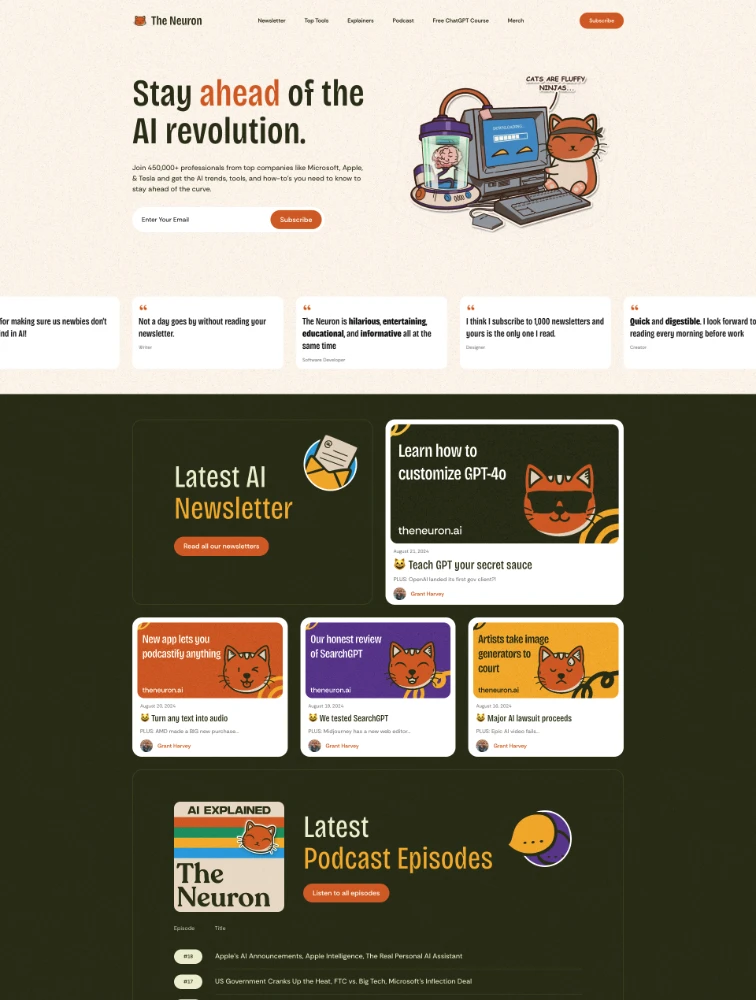 The Neuron website design - Lapa Ninja