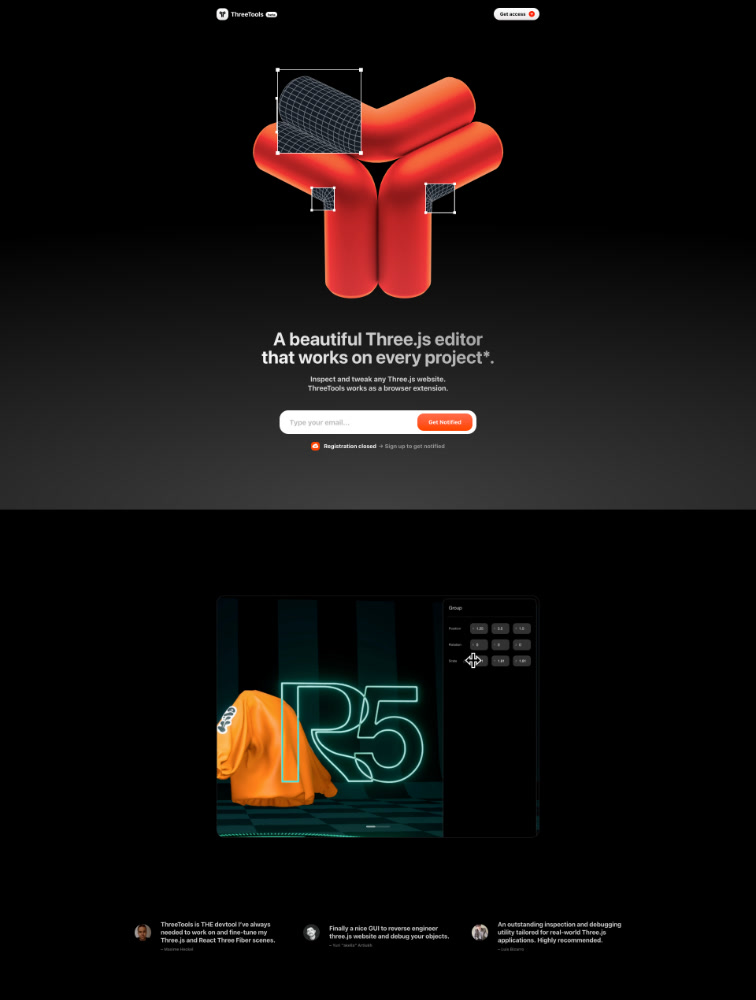 ThreeTools Landing Page Example