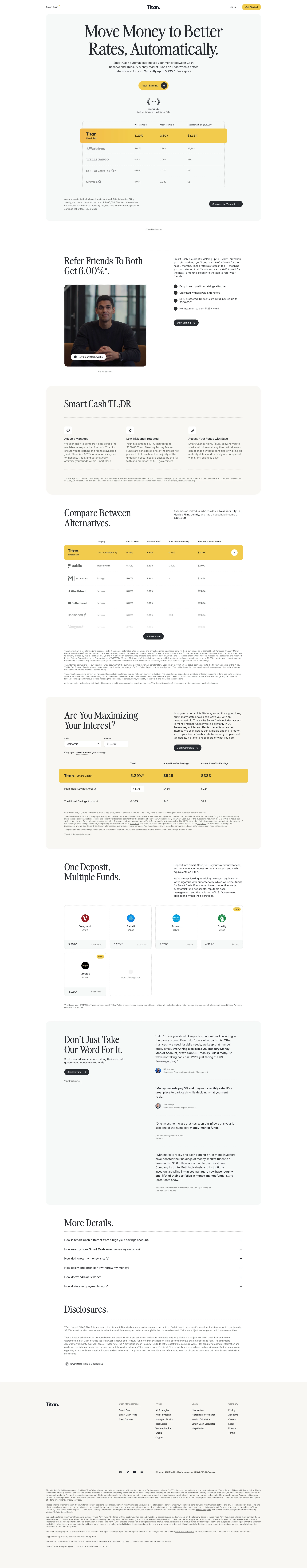 Titan Landing Page Example: See your entire financial picture in one place, with a smarter approach to investing and real human advisors accessible when you need them.