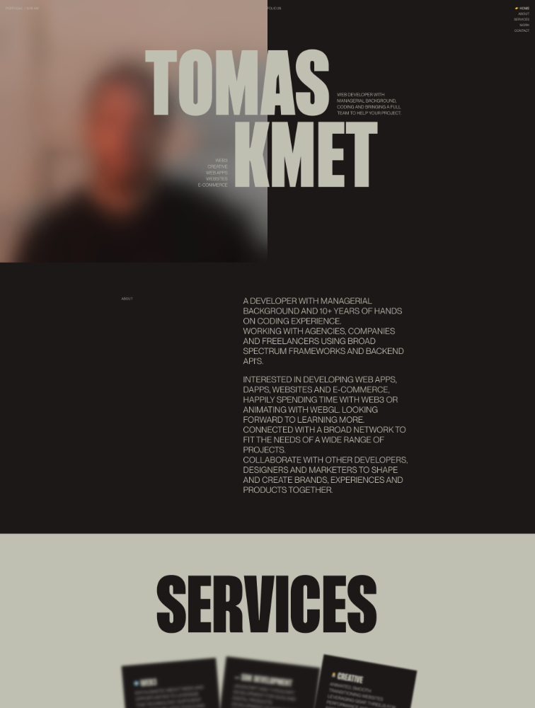 Tomas Kmet Landing Page Example
