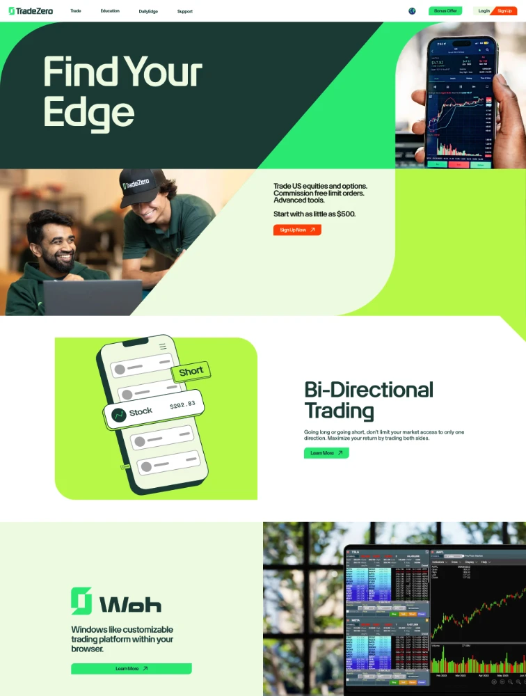 TradeZero website design - Lapa Ninja