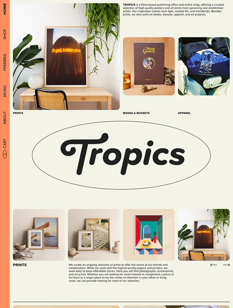 Tropics Paris Landing Page Design