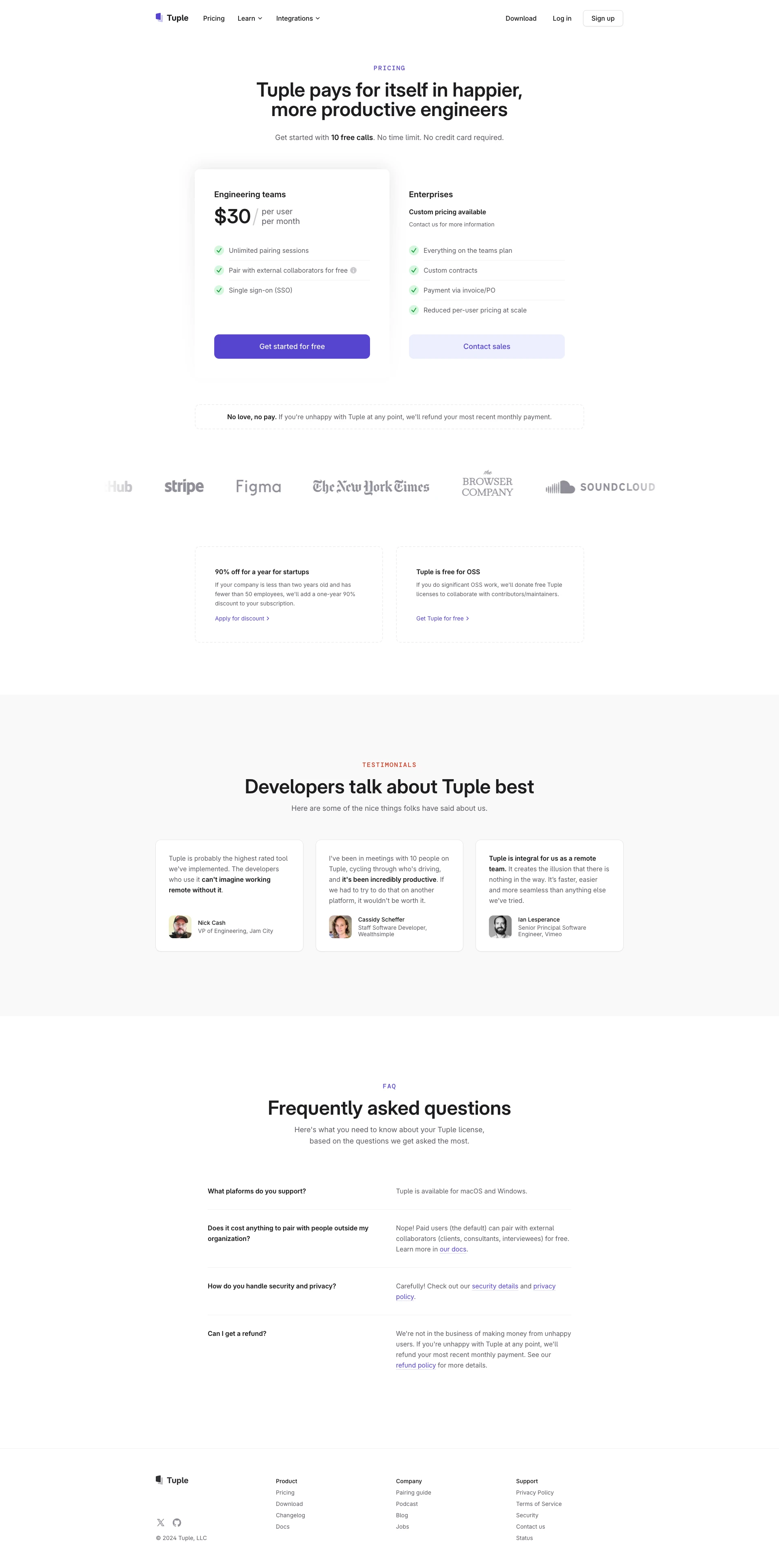 Tuple website design - Lapa Ninja