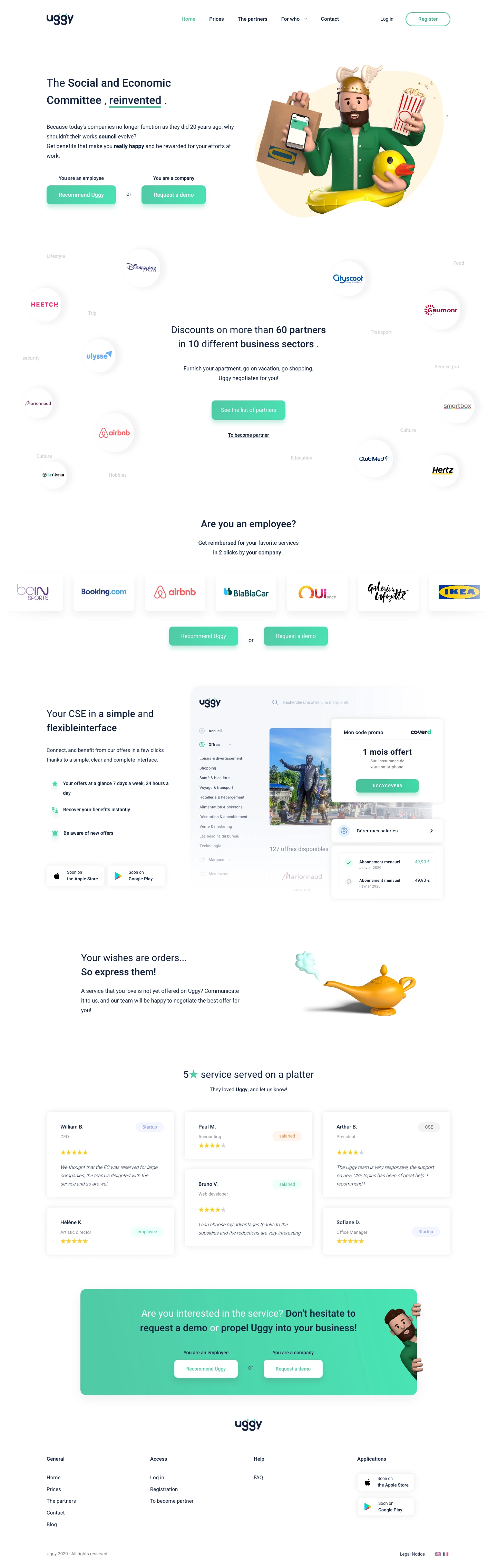 Uggy Landing Page Example: Uggy is made for freelancers, SMEs and startups who want to offer a large number of advantages to their members.