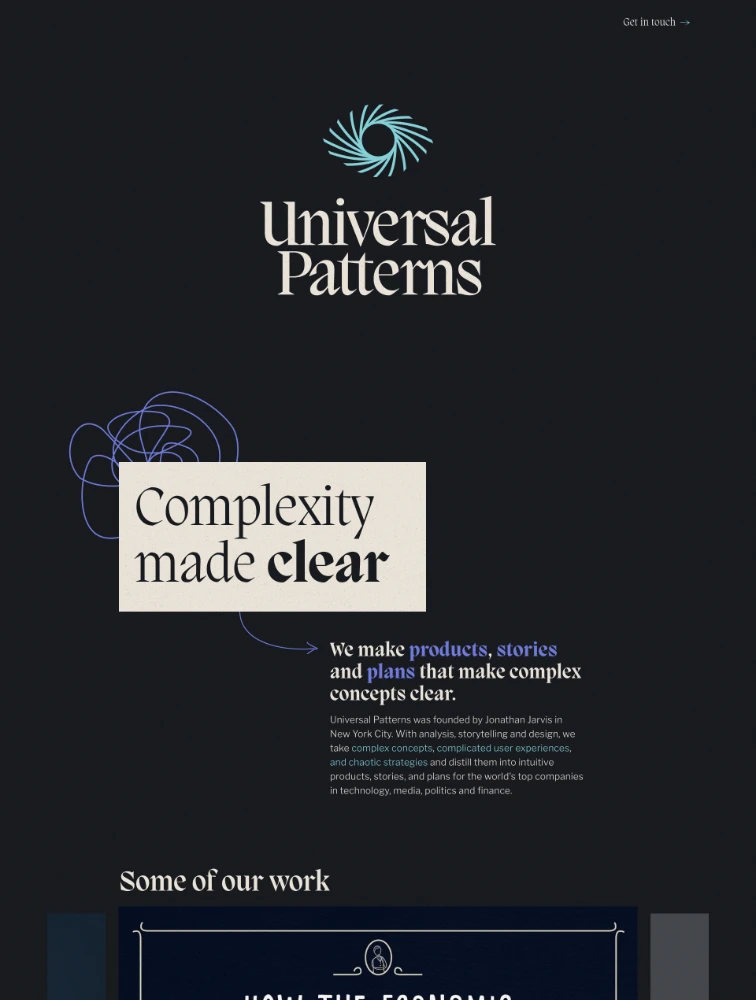 Universal Patterns Landing Page Design