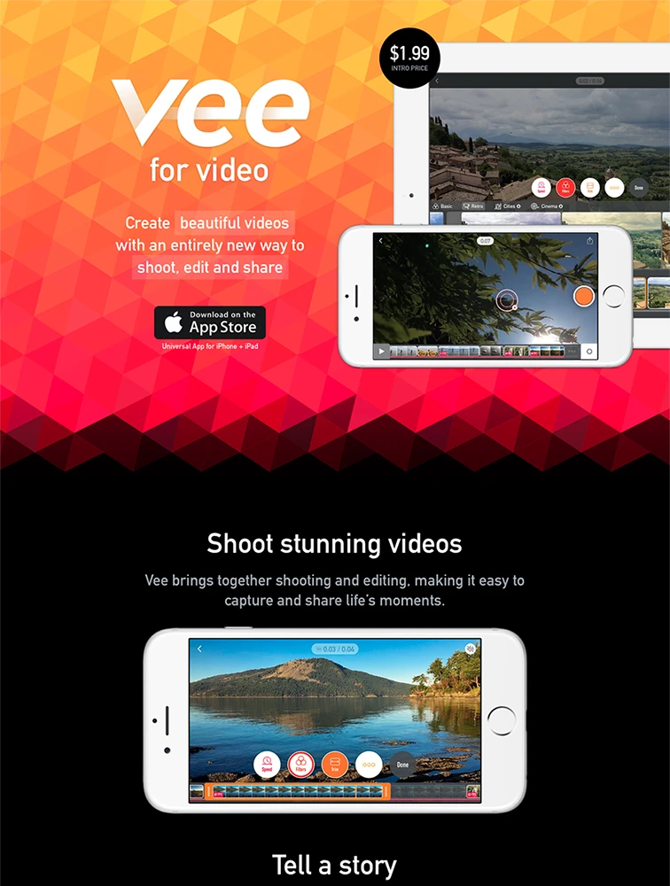 Vee For Video website design - Lapa Ninja
