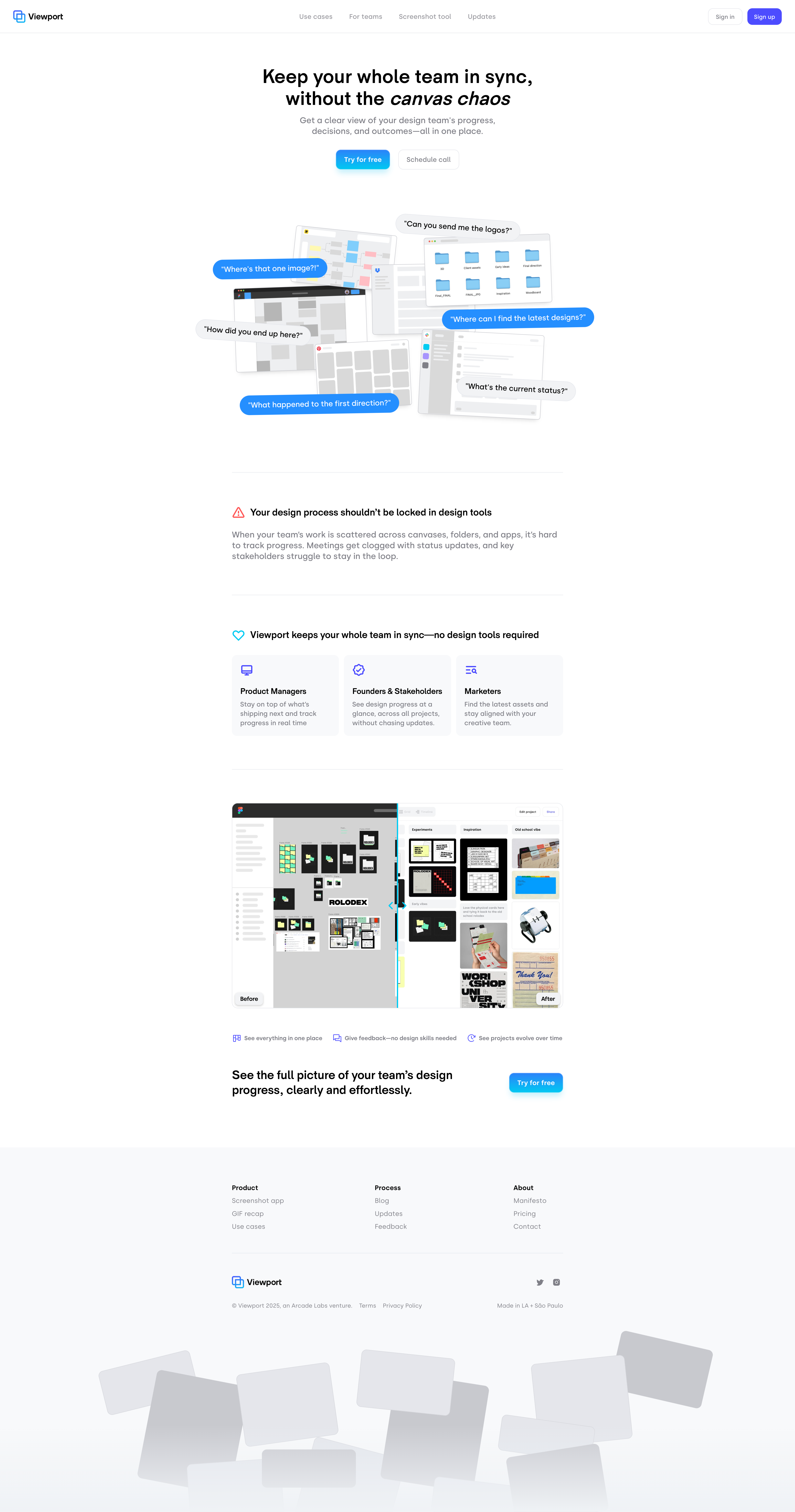 Viewport Landing Page Example: Viewport helps designers showcase their entire creative process, from concept to completion. Start building a portfolio that tells the full story of your work.