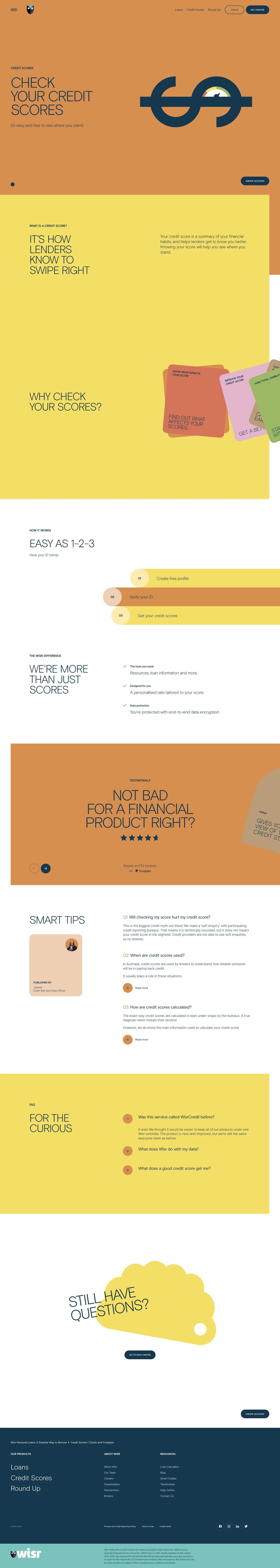 Wisr Landing Page Example: Nobody is smart 100% of the time. But when it comes to important financial stuff, Wisr makes good decisions easy. We can help with personal loans, credit scores and more.