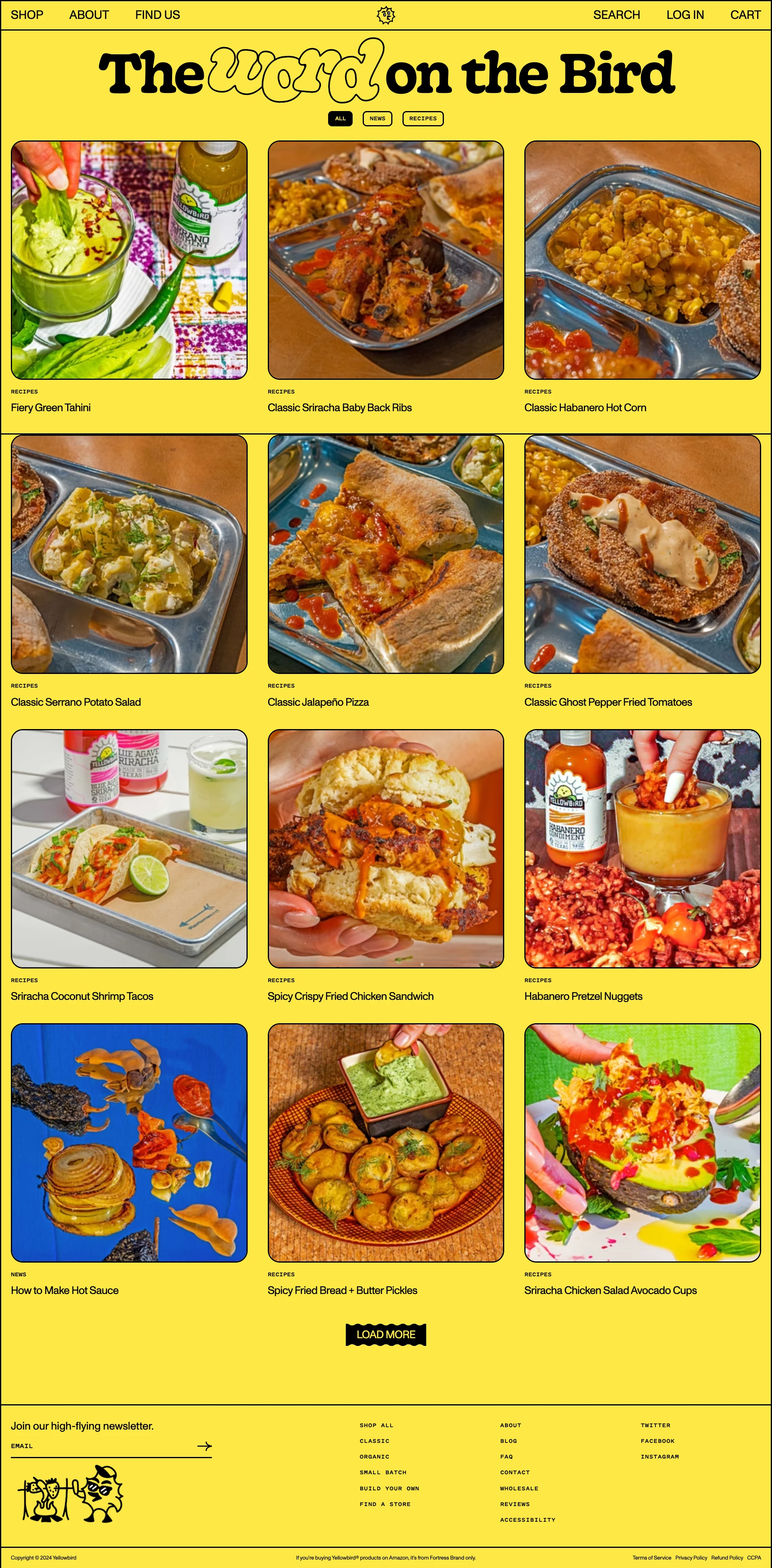 Yellowbird Landing Page Example: The world's best-tasting hot sauce. Made with farm-fresh, no bullish!t ingredients, so you can drizzle as often and adventurously as you like 🔥.
