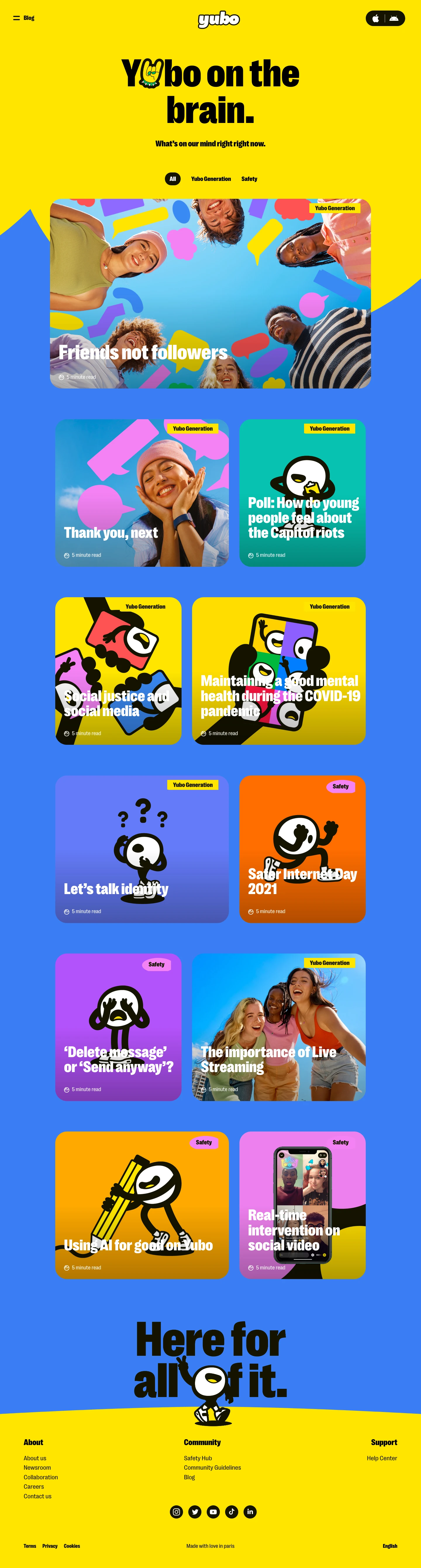 Yubo Landing Page Example: Yubo is your social video live-streaming app. Join the fun, chat, play games, and live stream. There’s always a place for you here. Ready to Yubo?