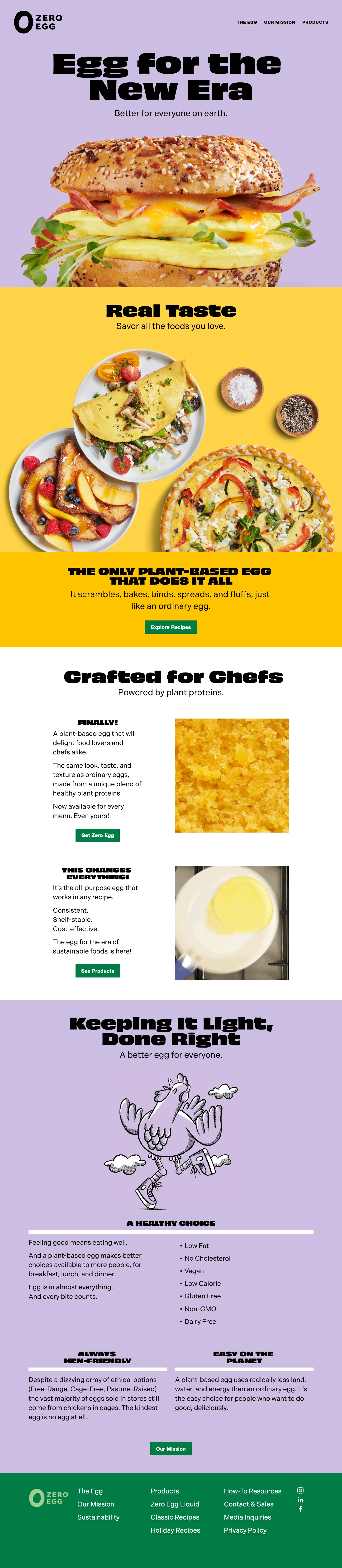 Zero Egg Landing Page Example: A plant-based, vegan egg replacer. Zero Egg is the best egg alternative for any recipe, including: plant-based omelette, scramble, and baked goods.