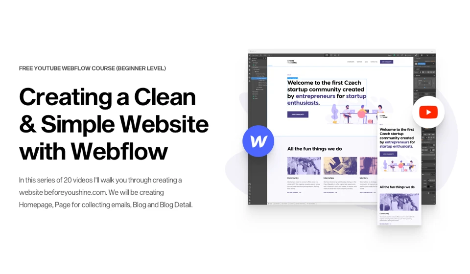 Webflow Course - Creating a Clean & Simple Website