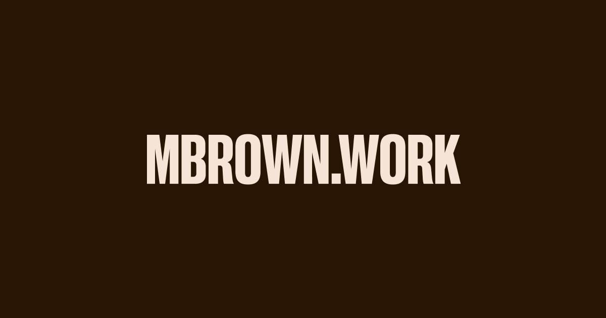 Portfolio example: Michael Brown