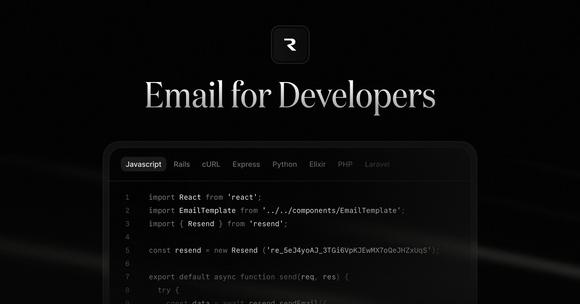 Saas example: Resend
