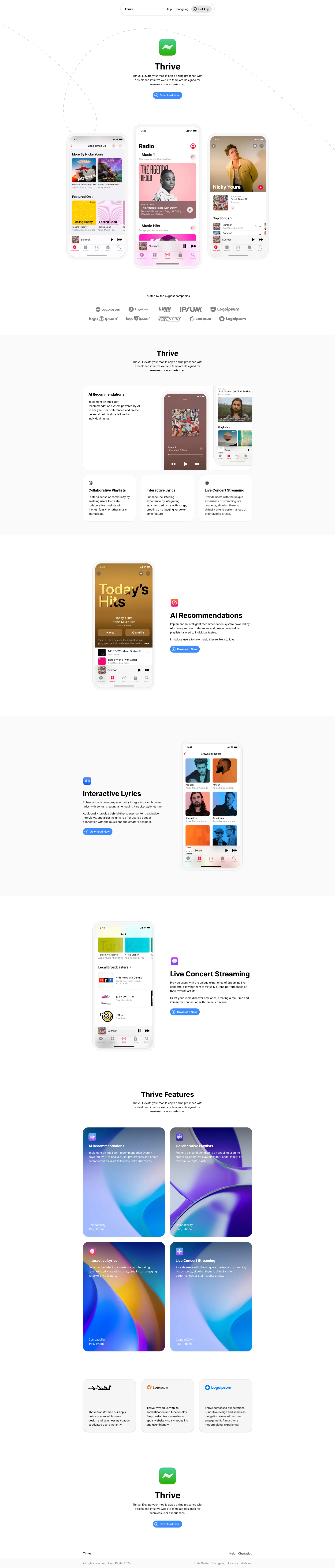 Thrive App Template Preview