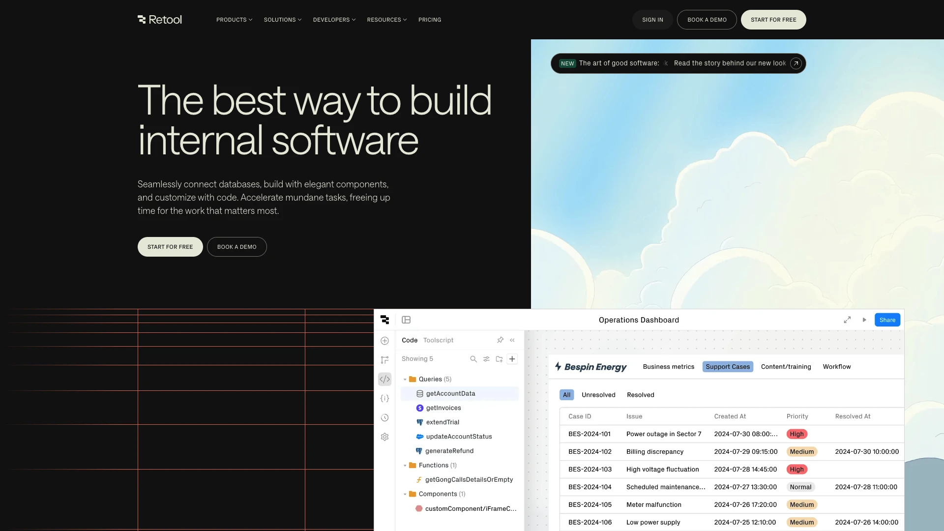 Retool Design Retool - Landing Page Design | Lapa Ninja